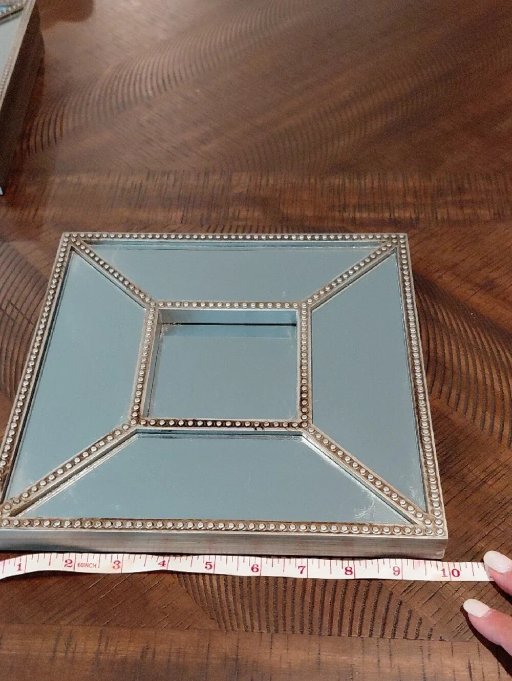 Mirrored Wall Decor With Antiqued Silver Edging